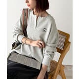 洒落感アップのこなれT。胸刺繍ワッフルオーバーサイズキーネックロンT(長袖) | Classical Elf | 詳細画像12