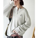 洒落感アップのこなれT。胸刺繍ワッフルオーバーサイズキーネックロンT(長袖) | Classical Elf | 詳細画像13