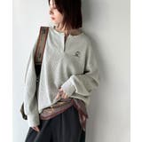 洒落感アップのこなれT。胸刺繍ワッフルオーバーサイズキーネックロンT(長袖) | Classical Elf | 詳細画像15