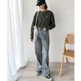 洒落感アップのこなれT。胸刺繍ワッフルオーバーサイズキーネックロンT(長袖) | Classical Elf | 詳細画像20