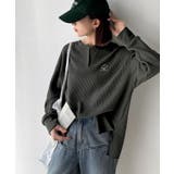 洒落感アップのこなれT。胸刺繍ワッフルオーバーサイズキーネックロンT(長袖) | Classical Elf | 詳細画像21