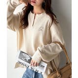 洒落感アップのこなれT。胸刺繍ワッフルオーバーサイズキーネックロンT(長袖) | Classical Elf | 詳細画像25