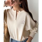 洒落感アップのこなれT。胸刺繍ワッフルオーバーサイズキーネックロンT(長袖) | Classical Elf | 詳細画像26