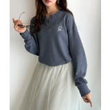 洒落感アップのこなれT。胸刺繍ワッフルオーバーサイズキーネックロンT(長袖) | Classical Elf | 詳細画像31