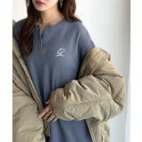 洒落感アップのこなれT。胸刺繍ワッフルオーバーサイズキーネックロンT(長袖) | Classical Elf | 詳細画像34