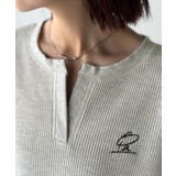 洒落感アップのこなれT。胸刺繍ワッフルオーバーサイズキーネックロンT(長袖) | Classical Elf | 詳細画像36