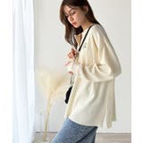 洒落感アップのこなれT。胸刺繍ワッフルオーバーサイズキーネックロンT(長袖) | Classical Elf | 詳細画像2