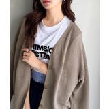 グレージュ | ゆるっと羽織って、即こなれ見え。表面変化ブークレニットカーディガン | Classical Elf 