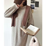 ゆるシルエットで叶える“こなれ感” 配色ニットワンピ 長袖 ロング | Classical Elf  | 詳細画像23