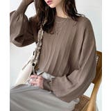 大人のカジュアルを極める。タック編み袖口スリットパフニット | Classical Elf  | 詳細画像14 