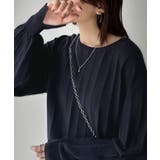 ネイビー | 大人のカジュアルを極める。タック編み袖口スリットパフニット | Classical Elf 