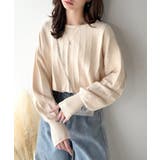 大人のカジュアルを極める。タック編み袖口スリットパフニット | Classical Elf  | 詳細画像1 