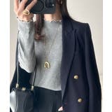 華奢見え叶える程よいフィット感。配色メロウリブニットトップス（長袖） | Classical Elf  | 詳細画像16 