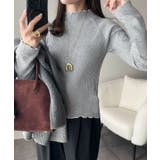 華奢見え叶える程よいフィット感。配色メロウリブニットトップス（長袖） | Classical Elf  | 詳細画像19 