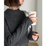 華奢見え叶える程よいフィット感。配色メロウリブニットトップス（長袖） | Classical Elf  | 詳細画像22 