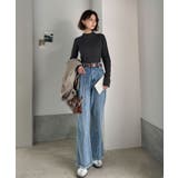 華奢見え叶える程よいフィット感。配色メロウリブニットトップス（長袖） | Classical Elf  | 詳細画像27 