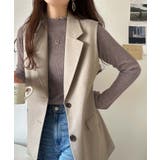 華奢見え叶える程よいフィット感。配色メロウリブニットトップス（長袖） | Classical Elf  | 詳細画像32 