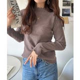 華奢見え叶える程よいフィット感。配色メロウリブニットトップス（長袖） | Classical Elf  | 詳細画像33 