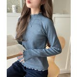 華奢見え叶える程よいフィット感。配色メロウリブニットトップス（長袖） | Classical Elf  | 詳細画像42 