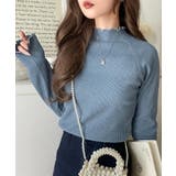 華奢見え叶える程よいフィット感。配色メロウリブニットトップス（長袖） | Classical Elf  | 詳細画像44 