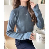 華奢見え叶える程よいフィット感。配色メロウリブニットトップス（長袖） | Classical Elf  | 詳細画像46 