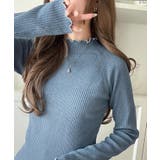 華奢見え叶える程よいフィット感。配色メロウリブニットトップス（長袖） | Classical Elf  | 詳細画像47 