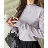 華奢見え叶える程よいフィット感。配色メロウリブニットトップス（長袖） | Classical Elf  | 詳細画像48 