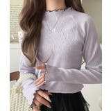 華奢見え叶える程よいフィット感。配色メロウリブニットトップス（長袖） | Classical Elf  | 詳細画像49 