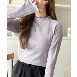 華奢見え叶える程よいフィット感。配色メロウリブニットトップス（長袖） | Classical Elf  | 詳細画像51 