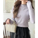 華奢見え叶える程よいフィット感。配色メロウリブニットトップス（長袖） | Classical Elf  | 詳細画像52 