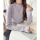 華奢見え叶える程よいフィット感。配色メロウリブニットトップス（長袖） | Classical Elf  | 詳細画像53 