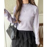 華奢見え叶える程よいフィット感。配色メロウリブニットトップス（長袖） | Classical Elf  | 詳細画像54 