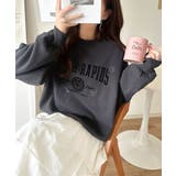 今っぽカジュアルの本命スウェット♪エンブレム風らくがき刺繍入りフロッキープリント… | Classical Elf  | 詳細画像5 