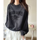 今っぽカジュアルの本命スウェット♪エンブレム風らくがき刺繍入りフロッキープリント… | Classical Elf  | 詳細画像6 