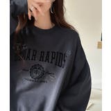 今っぽカジュアルの本命スウェット♪エンブレム風らくがき刺繍入りフロッキープリント… | Classical Elf  | 詳細画像7 