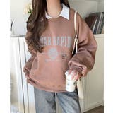 今っぽカジュアルの本命スウェット♪エンブレム風らくがき刺繍入りフロッキープリント… | Classical Elf  | 詳細画像10 