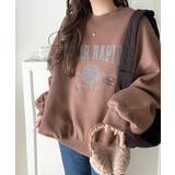 今っぽカジュアルの本命スウェット♪エンブレム風らくがき刺繍入りフロッキープリント… | Classical Elf  | 詳細画像11 