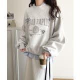 今っぽカジュアルの本命スウェット♪エンブレム風らくがき刺繍入りフロッキープリント… | Classical Elf  | 詳細画像21 