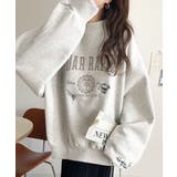 今っぽカジュアルの本命スウェット♪エンブレム風らくがき刺繍入りフロッキープリント… | Classical Elf  | 詳細画像25 