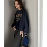 今っぽカジュアルの本命スウェット♪エンブレム風らくがき刺繍入りフロッキープリント… | Classical Elf  | 詳細画像38 