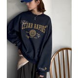 今っぽカジュアルの本命スウェット♪エンブレム風らくがき刺繍入りフロッキープリント… | Classical Elf  | 詳細画像41 