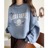 今っぽカジュアルの本命スウェット♪エンブレム風らくがき刺繍入りフロッキープリント… | Classical Elf  | 詳細画像47 