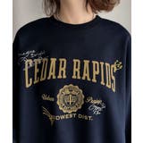 今っぽカジュアルの本命スウェット♪エンブレム風らくがき刺繍入りフロッキープリント… | Classical Elf  | 詳細画像51 