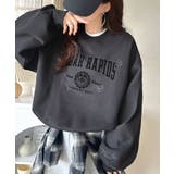 今っぽカジュアルの本命スウェット♪エンブレム風らくがき刺繍入りフロッキープリント… | Classical Elf  | 詳細画像2 