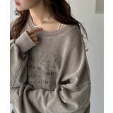 レトロデザインに釘付け！ピグメント加工刺繍ロゴ裏毛オーバーサイズプルオーバー（長… | Classical Elf  | 詳細画像14 