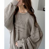 ブラウン | レトロデザインに釘付け！ピグメント加工刺繍ロゴ裏毛オーバーサイズプルオーバー（長… | Classical Elf 