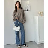 レトロデザインに釘付け！ピグメント加工刺繍ロゴ裏毛オーバーサイズプルオーバー（長… | Classical Elf  | 詳細画像17 