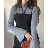 二度見の華やかさ。シャギーニット×ティアードキャミワンピースセット | Classical Elf | 詳細画像8