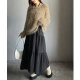 二度見の華やかさ。シャギーニット×ティアードキャミワンピースセット | Classical Elf | 詳細画像13