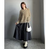 二度見の華やかさ。シャギーニット×ティアードキャミワンピースセット | Classical Elf | 詳細画像15